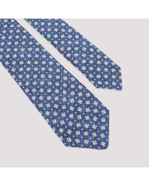 Kiton Blue Silk Tie for men