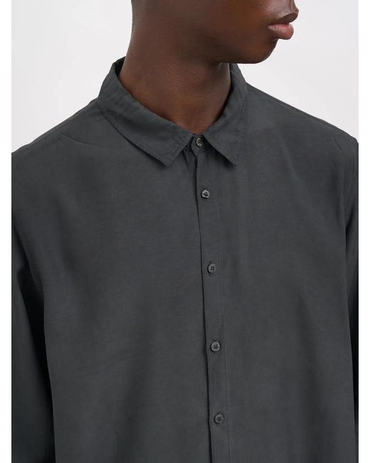 Poeme Bohemien Gray Regular Cotton And Cupro Shirt for men