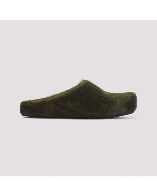 Marni Brown Fussbett Sabot Flat Shoes for men