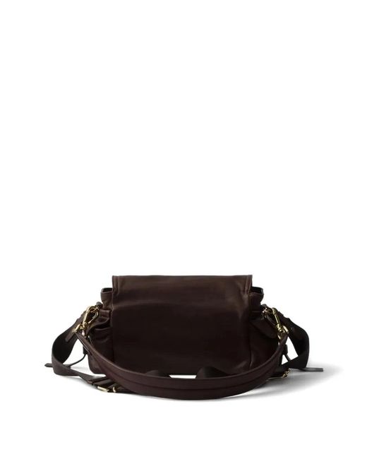 Prada Brown Dark Nappa Leather Explore Shoulder Bag