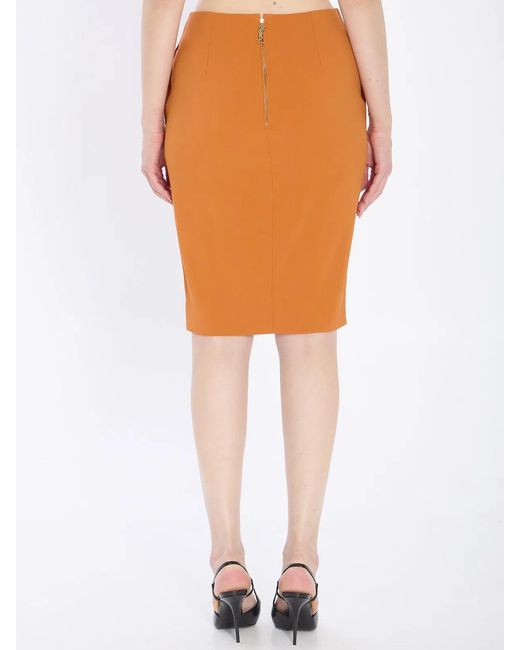 Saint Laurent Orange Stretch Viscose Blend Skirt