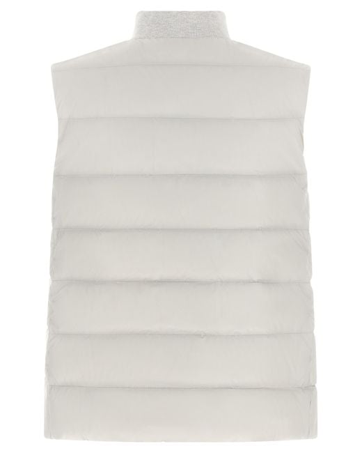 Brunello Cucinelli White Heraldic Patch Vest