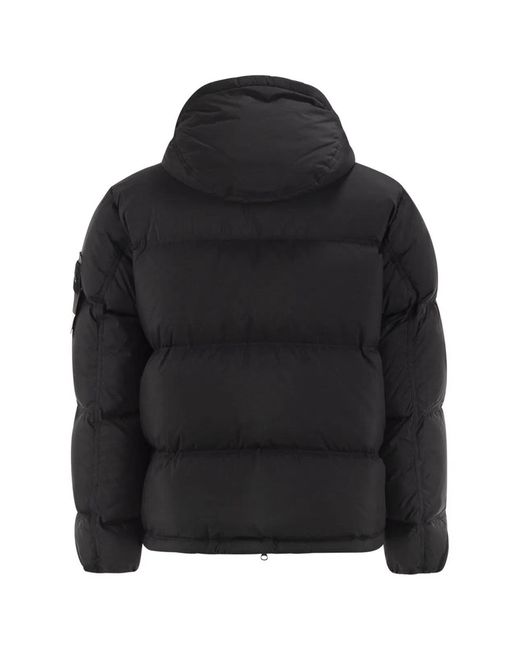 Stone Island Black Matt Ripstop Cordura Hooded Down Jacket for men
