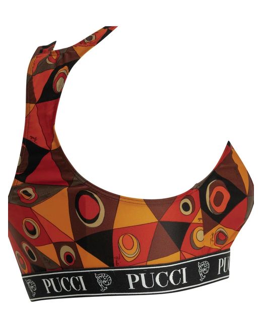 Emilio Pucci Orange Occhi Polyamide Elastane Top Bra