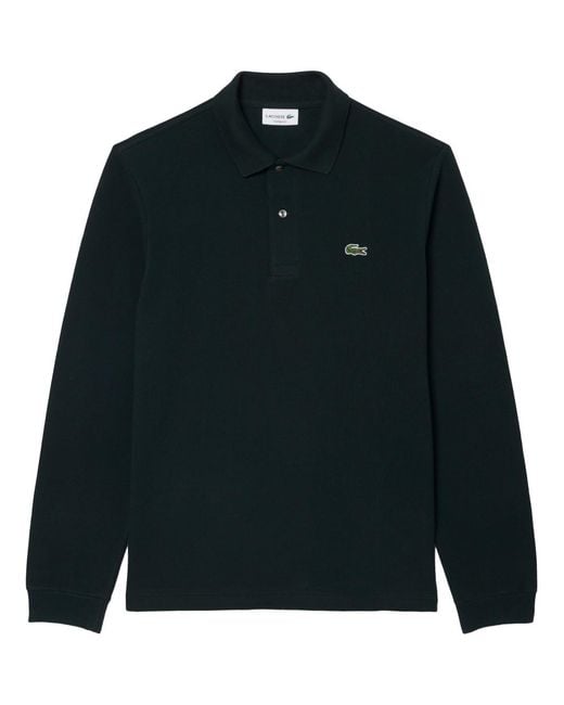 Lacoste Black Classic Fit Long Sleeve L.12.12 Polo for men