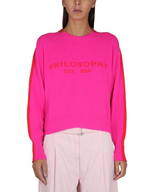 Philosophy Di Lorenzo Serafini Pink Jersey With Logo Embroidery
