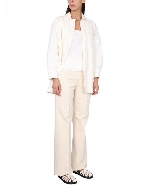 Max Mara White Classic Collar Button Closure Jacket