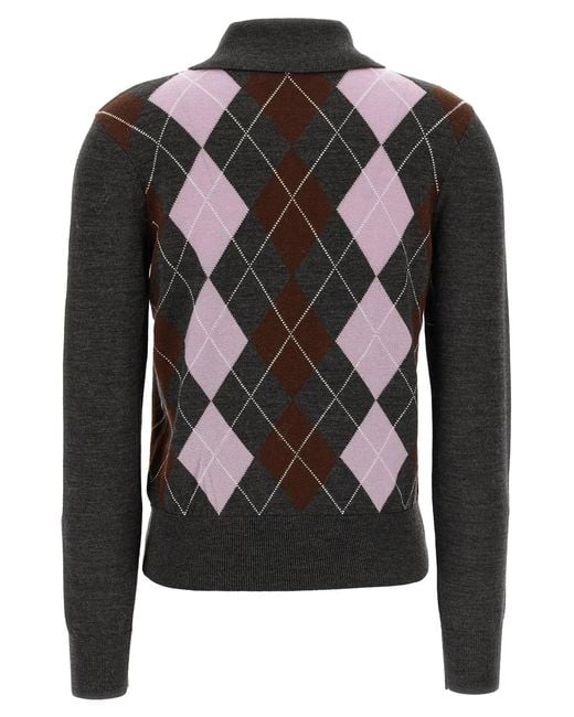 Self-Portrait Black Self Portrait Argyle Lightweight' Sweater