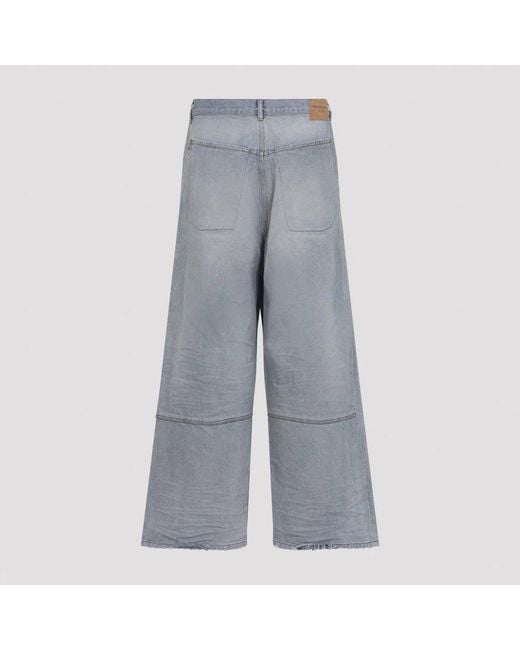 Balenciaga Gray Denim Wide-Leg Jeans for men