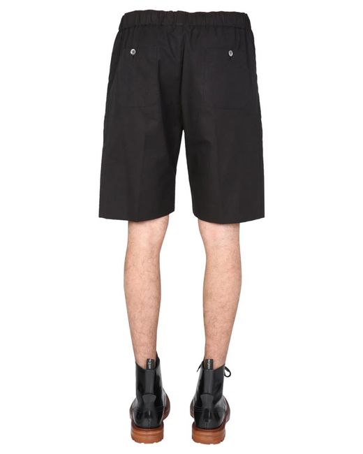 McQueen Black Gabardine Bermuda for men