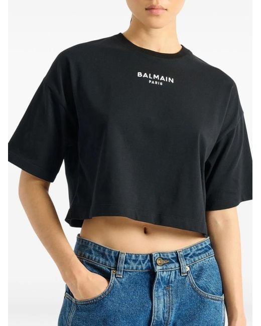 Balmain Black Cotton T-Shirt