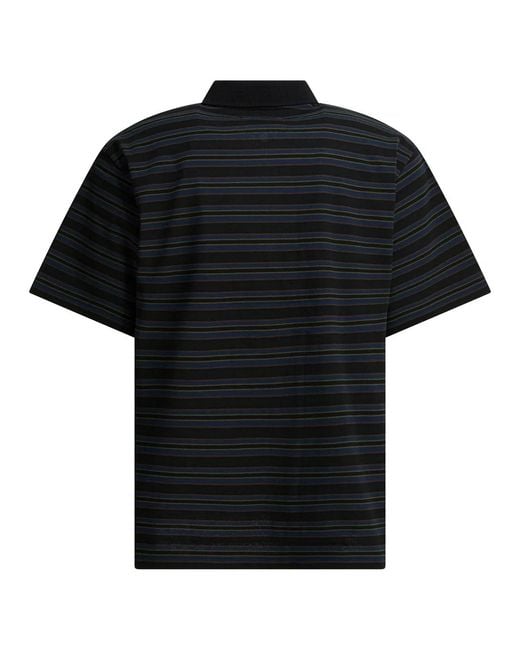 Sacai Black Cotton Polyester Polo Shirts for men