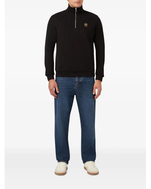 Belstaff Blue Quarter Zip Sweatshirt for men