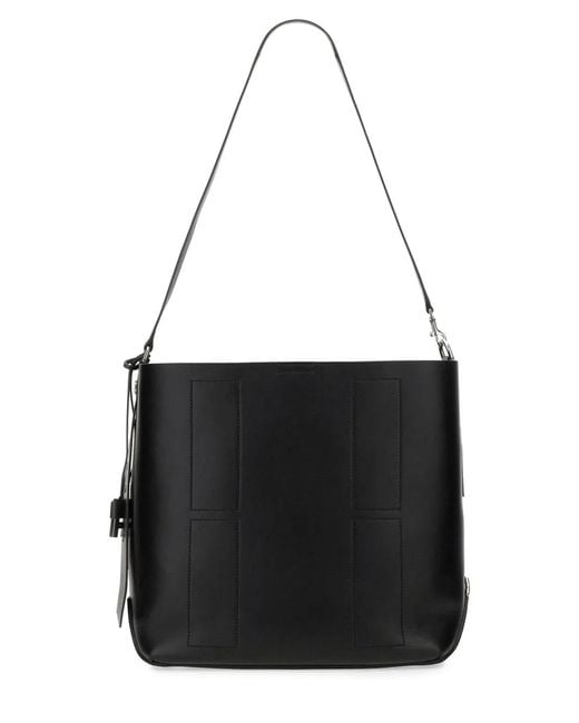 Hogan Black Hocket Medium Leather Hobo Bag