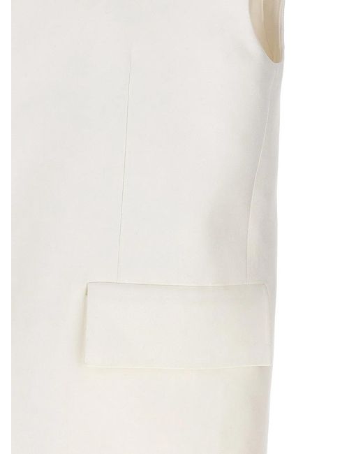Jil Sander White Oversize Tailored Vest