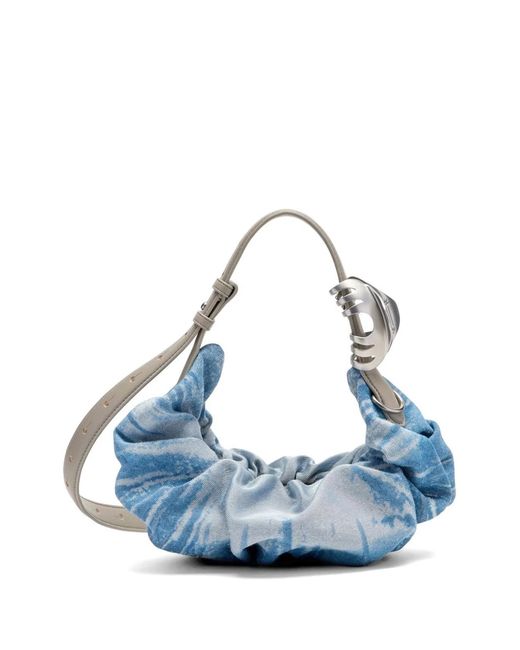 DIESEL Blue Grab Small Hobo Bag