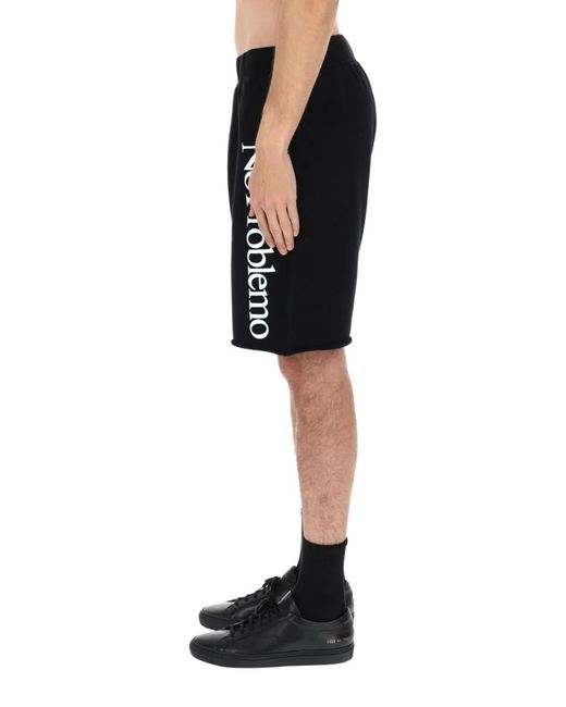 No Problemo Black Shorts Con Logo for men