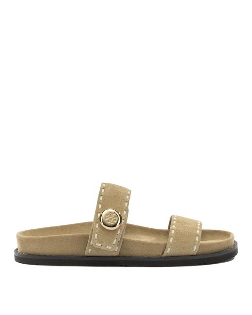 Tory Burch White Suede Sandals