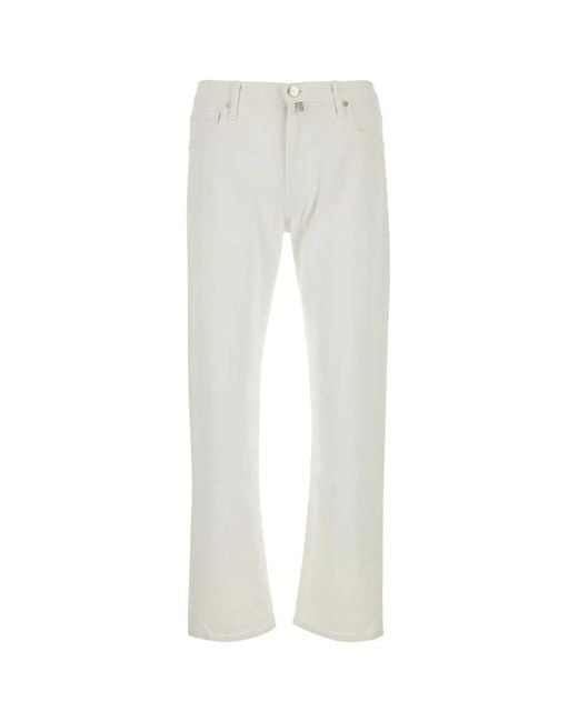 Incotex White Stretch Denim Jeans for men