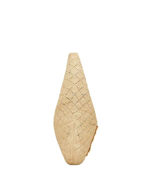 Saint Laurent Metallic Quilted Raffia Shoulder Bag