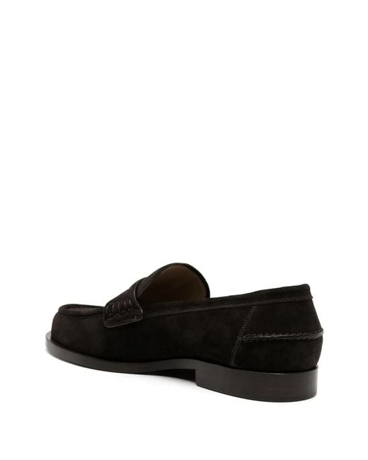 Gianvito Rossi Black Suede Moccasins for men
