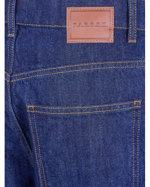 P.A.R.O.S.H. Blue Cotton Trousers