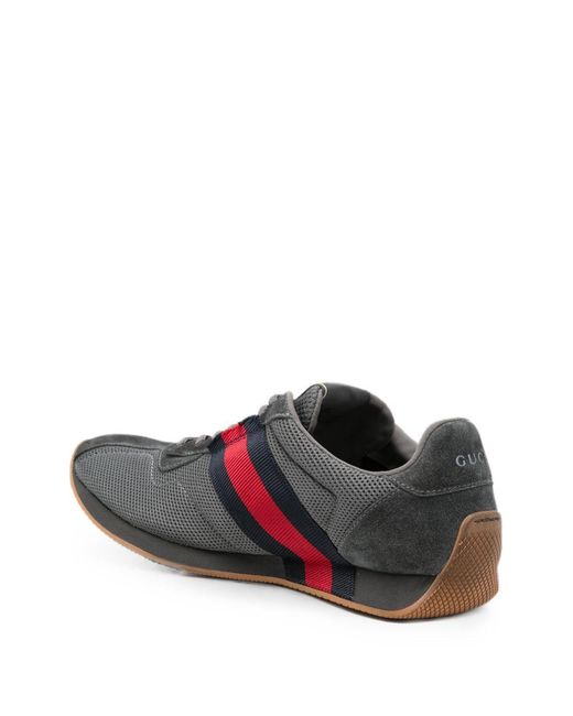 Gucci Gray Low-Top Striped Casual Sneakers for men