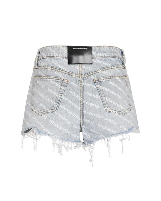 Alexander Wang Blue Bite High Waisted Denim Shorts