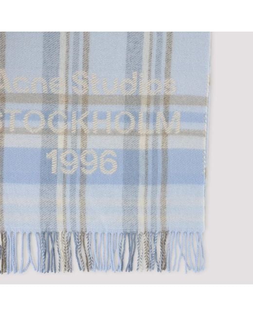 Acne Blue Aqua Wool Scarf