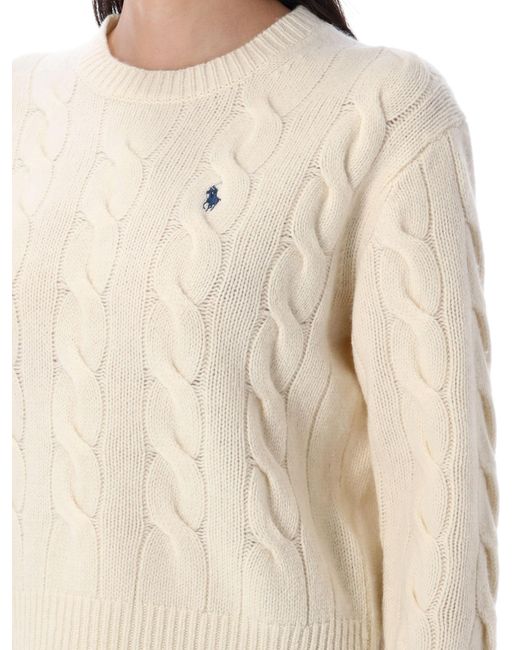Polo Ralph Lauren Blue Wool And Cashmere Cable-Knit Sweater