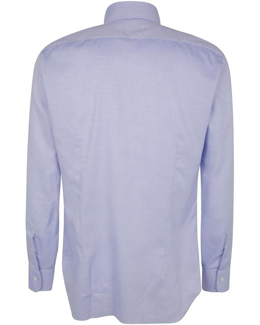 Barba Napoli Blue Classic Operatino Shirt for men