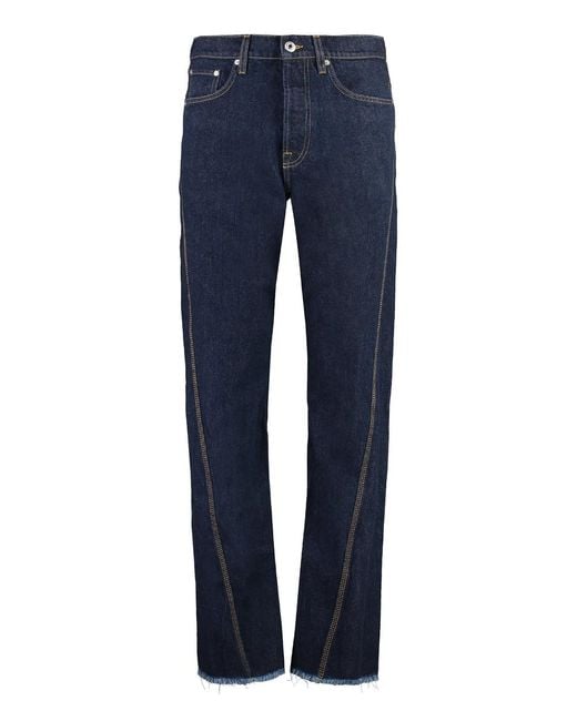 Lanvin Blue 5-Pocket Straight-Leg Jeans for men