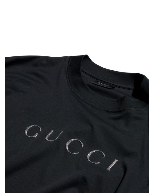 Gucci Black Cotton Jersey T-Shirt With Print