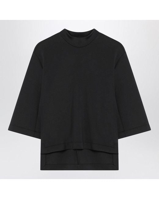 Moncler x Edward Enninful Black Top With Asymmetric Hem