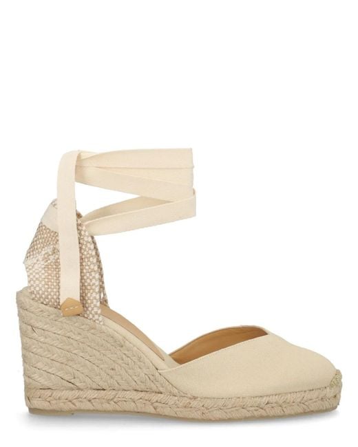 Castaner Natural Castañer Cotton Leather Heel