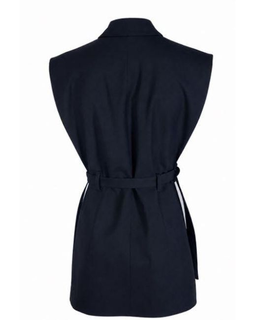 Pinko Blue Polyester Viscose Jacket
