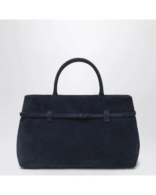 MANU Atelier Blue Le Cambon 35 Dark Suede Bag