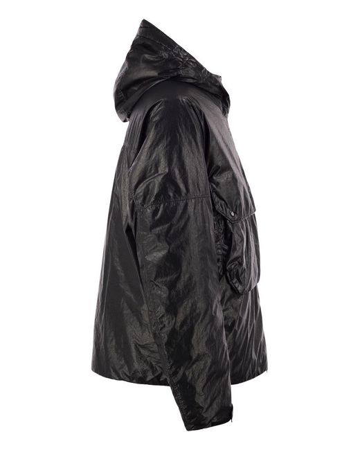Stone Island Black Light Nylon 3L Tc Padded Hooded Jacket for men
