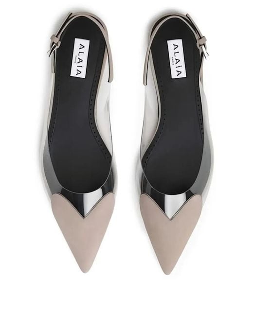 Alaïa White Alaia Flat Slingbacks