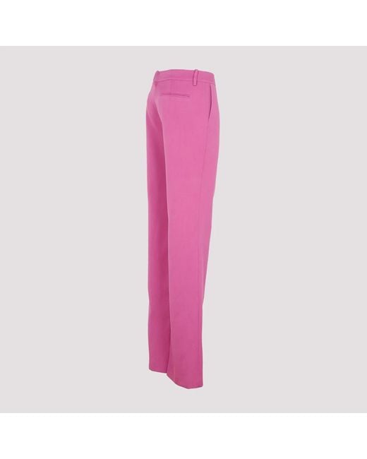 Magda Butrym Pink Elegant Flared Leg Wool Pants For