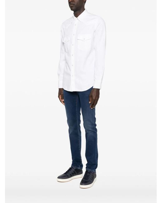 Jacob Cohen White Cotton Blend Shirt for men