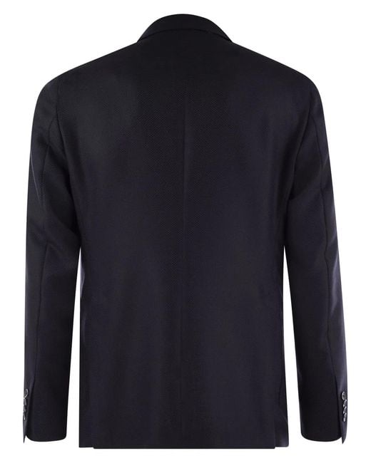 Tagliatore Blue Virgin Wool Jacket for men