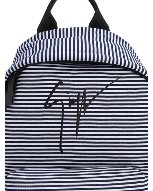 Giuseppe Zanotti Blue Bud Signature Logo Backpack for men