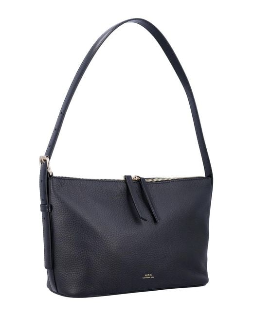 A.P.C. Blue Vera Grained Leather Bag
