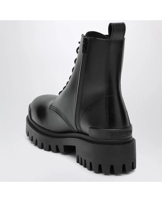 Balenciaga Black Combat Leather Boots for men