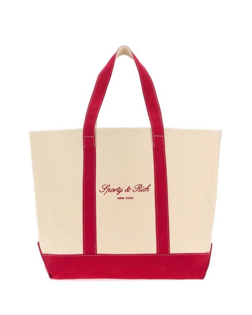 Sporty & Rich Pink Sporty & Rich Signature Ny Logo Medium Tote for men