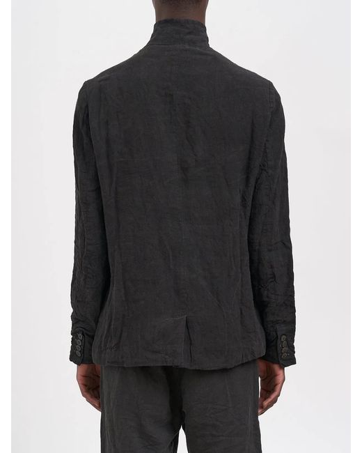 Poeme Bohemien Black Linen Lined Jacket for men