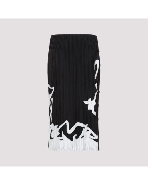 Lanvin Black Pleated Long Skirt