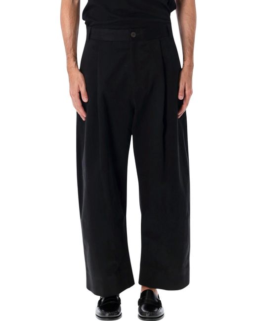 Studio Nicholson Black Sorte Pleated Trousers for men