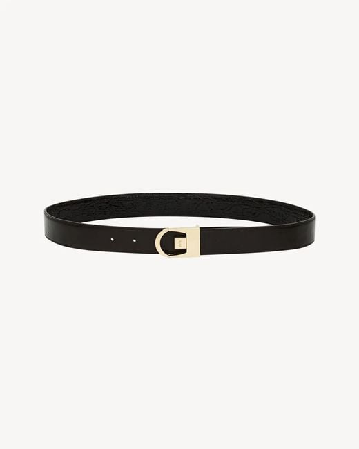 Saint Laurent White Reversible Belt